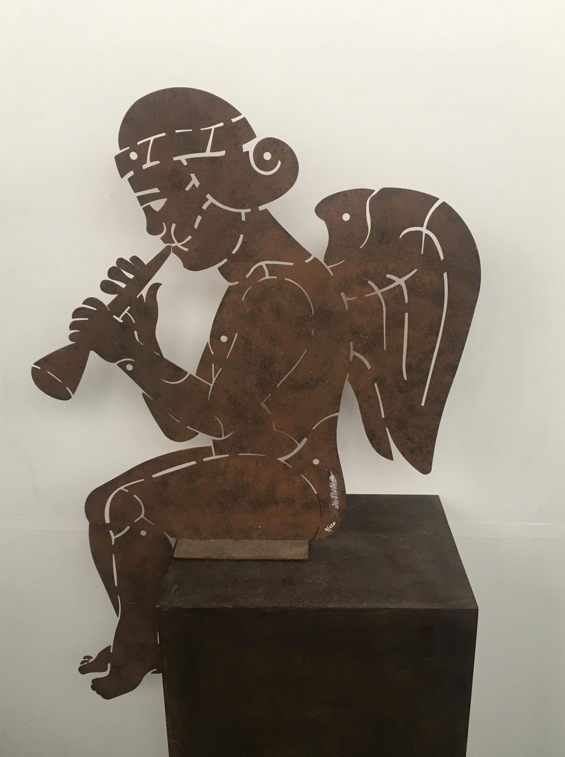 Italy 1980 Post-Modern Abstract Sculpture Bruno Chersicla Cherubino Ruggine In Good Condition For Sale In Brescia, IT