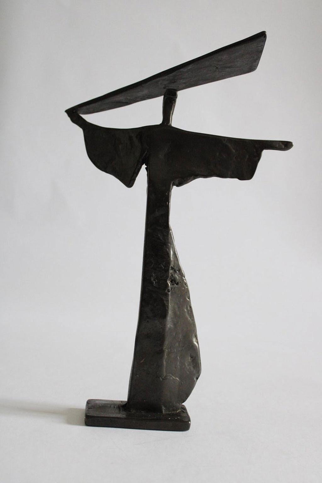 Postmoderno Italia 1980 Scultura astratta postmoderna in bronzo di Ugo Carà in vendita