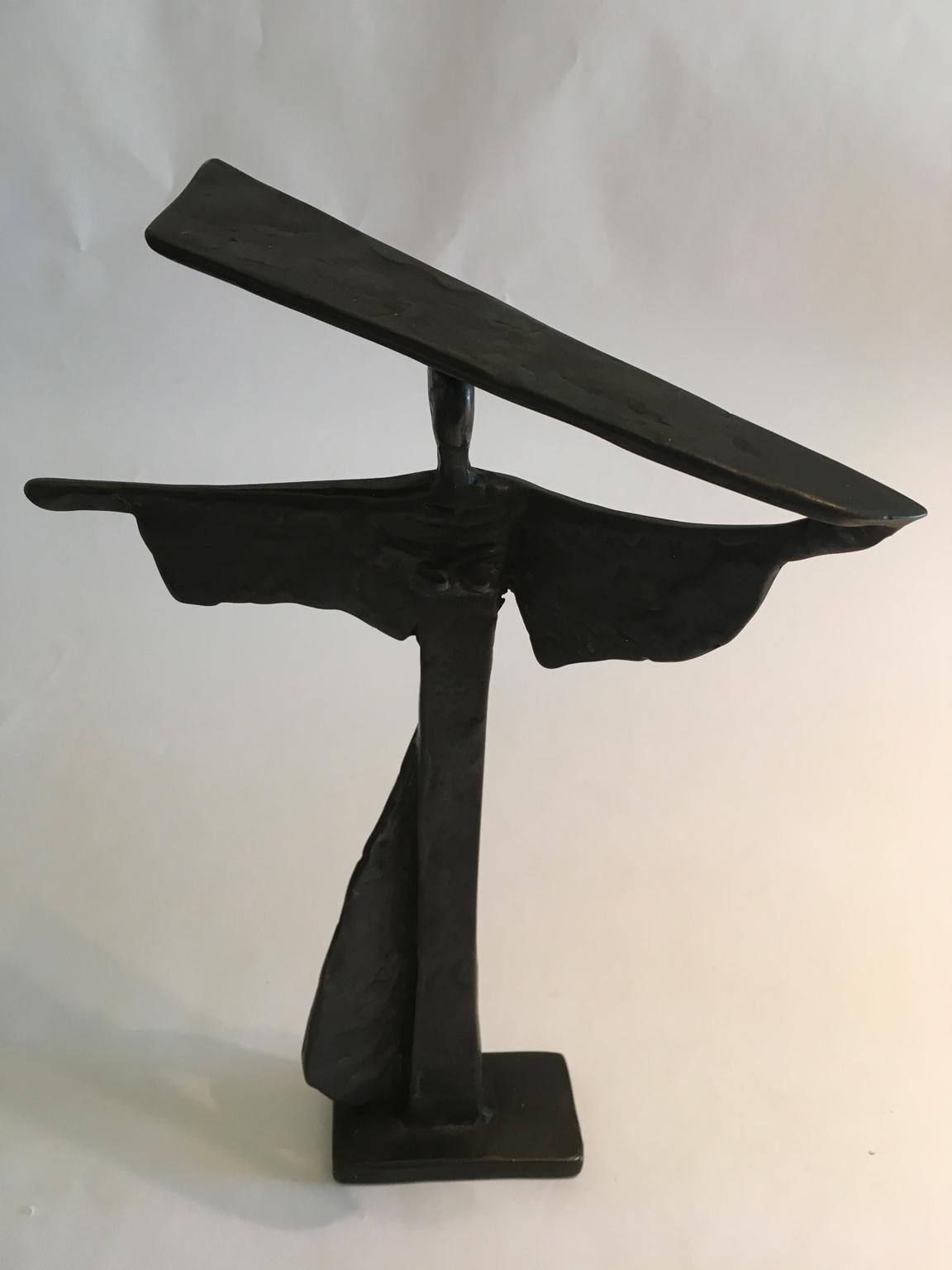 Italy 1980 Post-Modern Bronze Abstract Sculpture by Ugo Carà In Good Condition In Brescia, IT