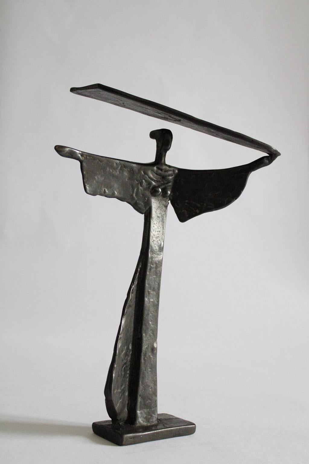 Fatto a mano Italia 1980 Scultura astratta postmoderna in bronzo di Ugo Carà in vendita