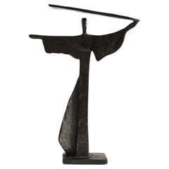 Vintage Italy 1980 Post-Modern Bronze Abstract Sculpture by Ugo Carà