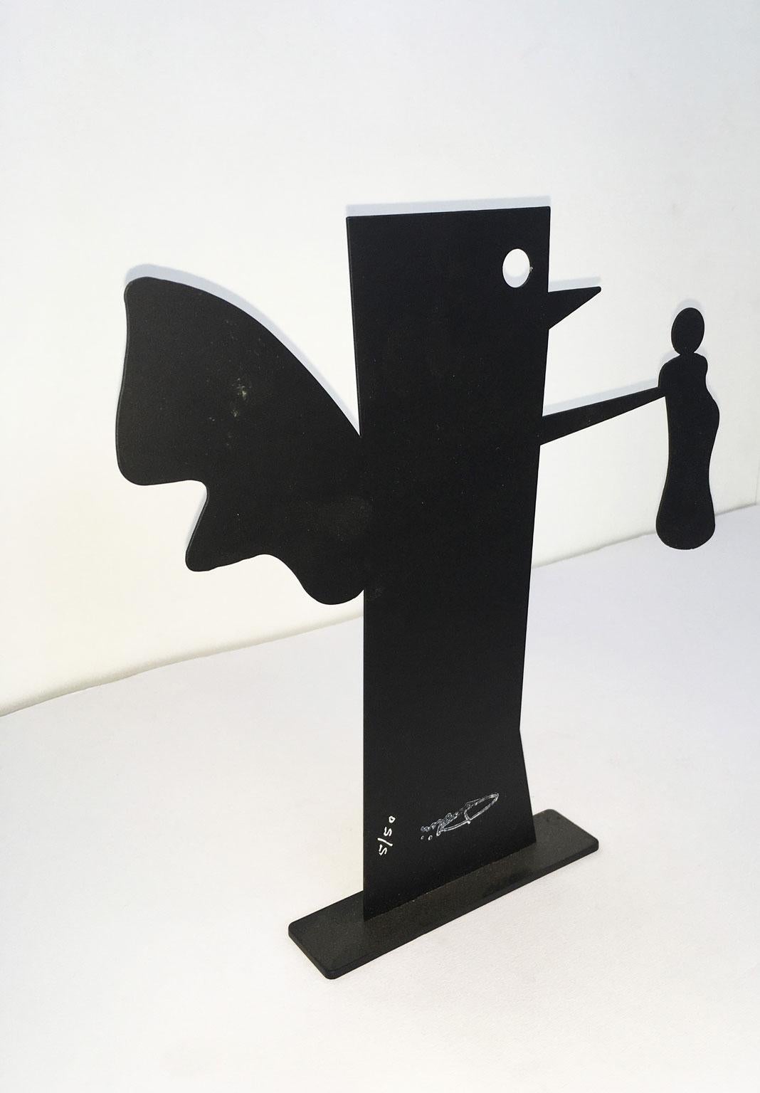 Italien 1980 Riccardo Dalisi Schwarze Metallskulptur Caffellatte, Italien im Angebot 7