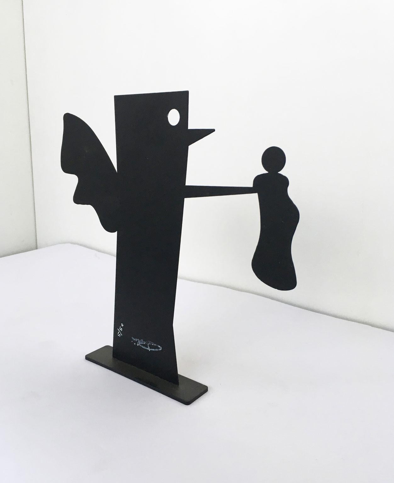 Italy 1980 Riccardo Dalisi Black Metal Painted Sculpture Caffellatte For Sale 9