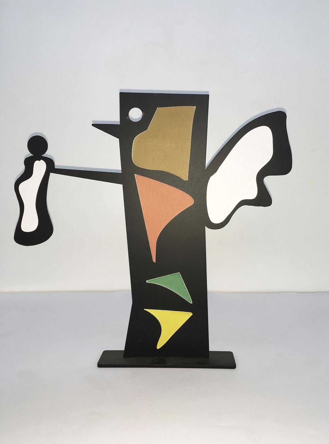 Italy 1980 Riccardo Dalisi Black Metal Painted Sculpture Caffellatte For Sale 10