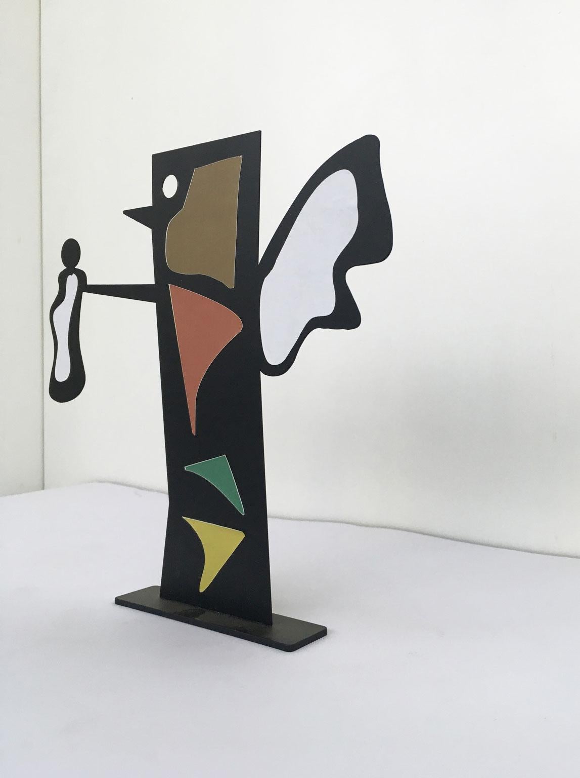 Italy 1980 Riccardo Dalisi Black Metal Painted Sculpture Caffellatte For Sale 1