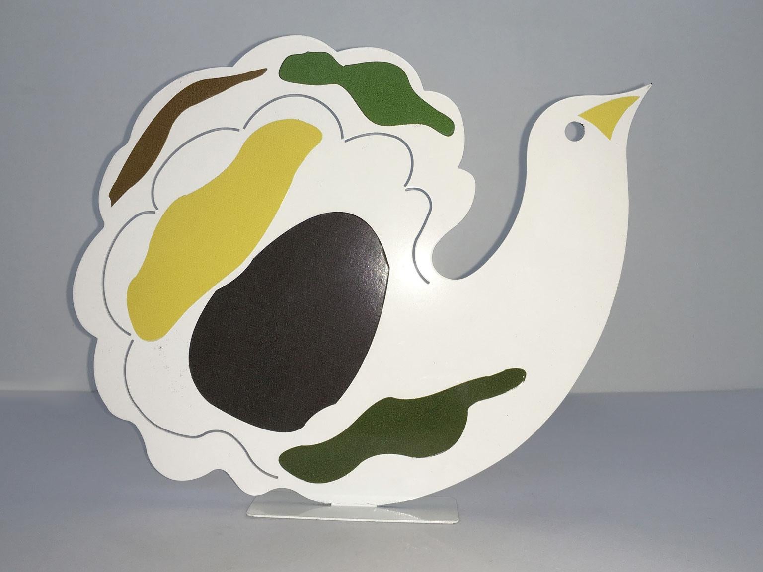 Post-Modern Italy 1980 Riccardo Dalisi White Metal Painted Sculpture Nuvolella For Sale