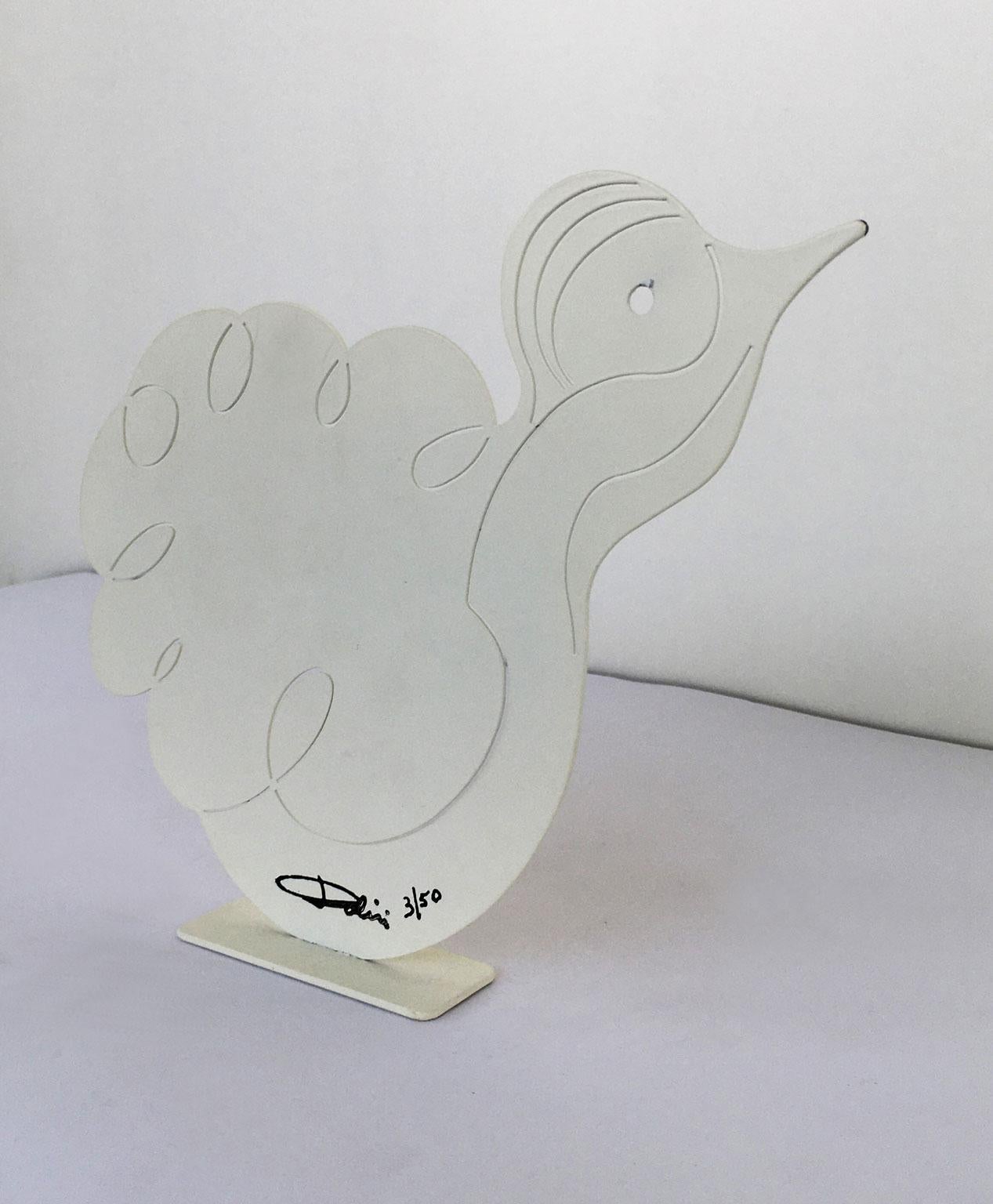 Italia 1980 Riccardo Dalisi Escultura de metal pintada de blanco Pulcinino en venta 7