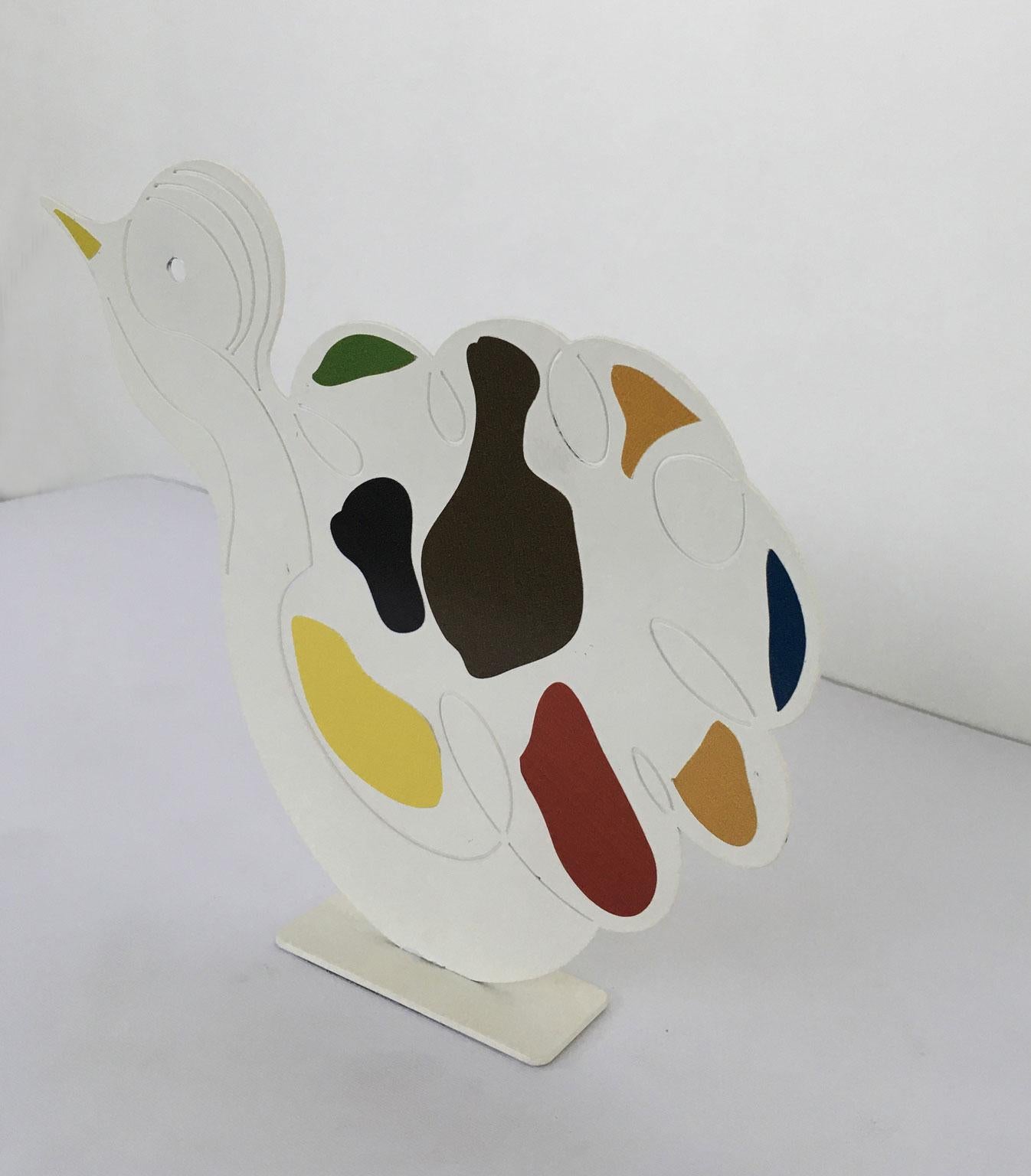 Italy 1980 Riccardo Dalisi White Painted Metal Sculpture Pulcinino For Sale 12