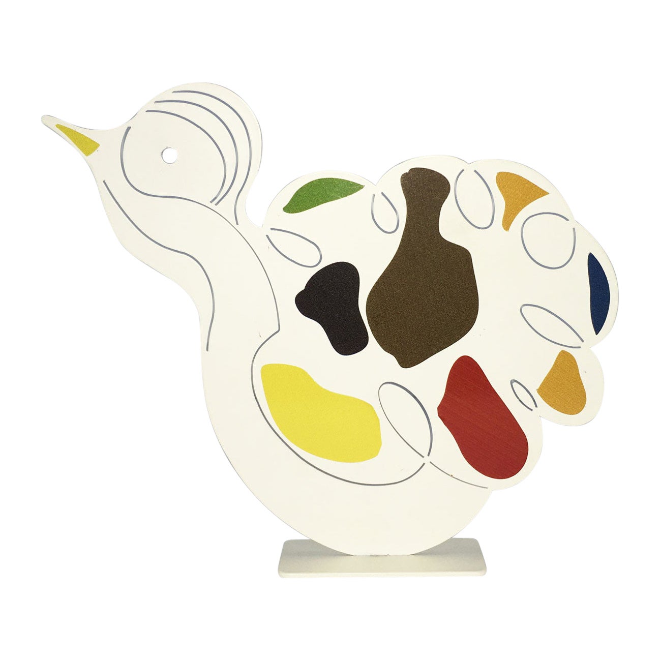 Italy 1980 Riccardo Dalisi White Painted Metal Sculpture Pulcinino