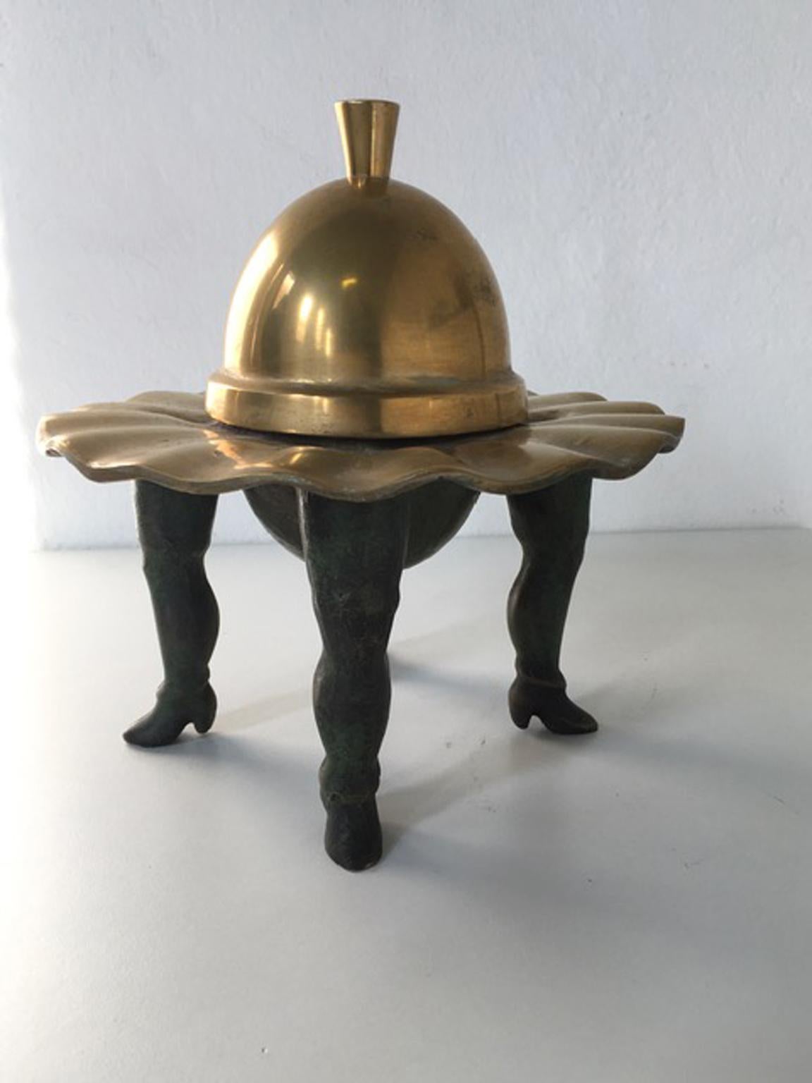 Post-Modern Italy 1980 Ugo La Pietra Abstract Bronze Sculpture Four Dance Steps For Sale