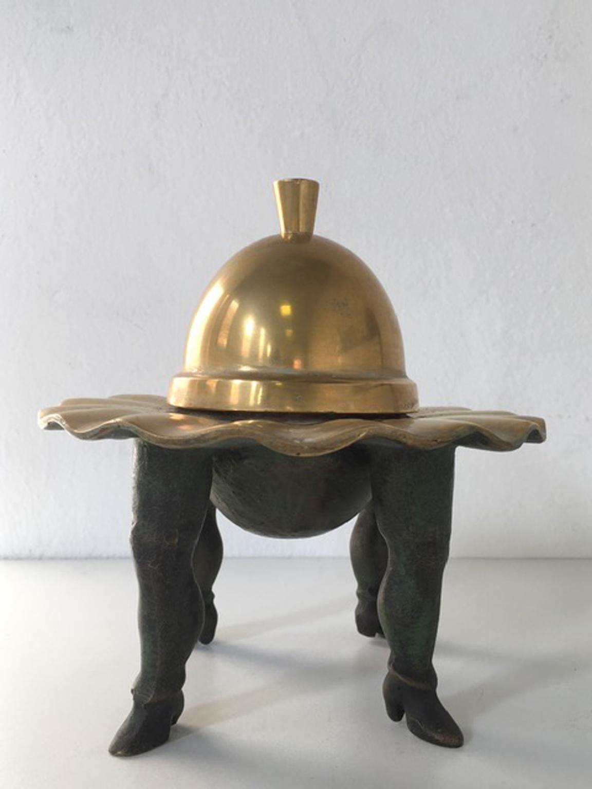 Italy 1980 Ugo La Pietra Abstract Bronze Sculpture Four Dance Steps For Sale 1