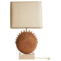 Lampada a conchiglia dorata di Emilia Palomba, metà secolo, Italia anni '80