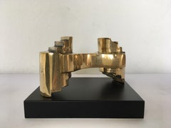 Italy 1985 Abstract Sculpture Solid Brass by Eli Riva