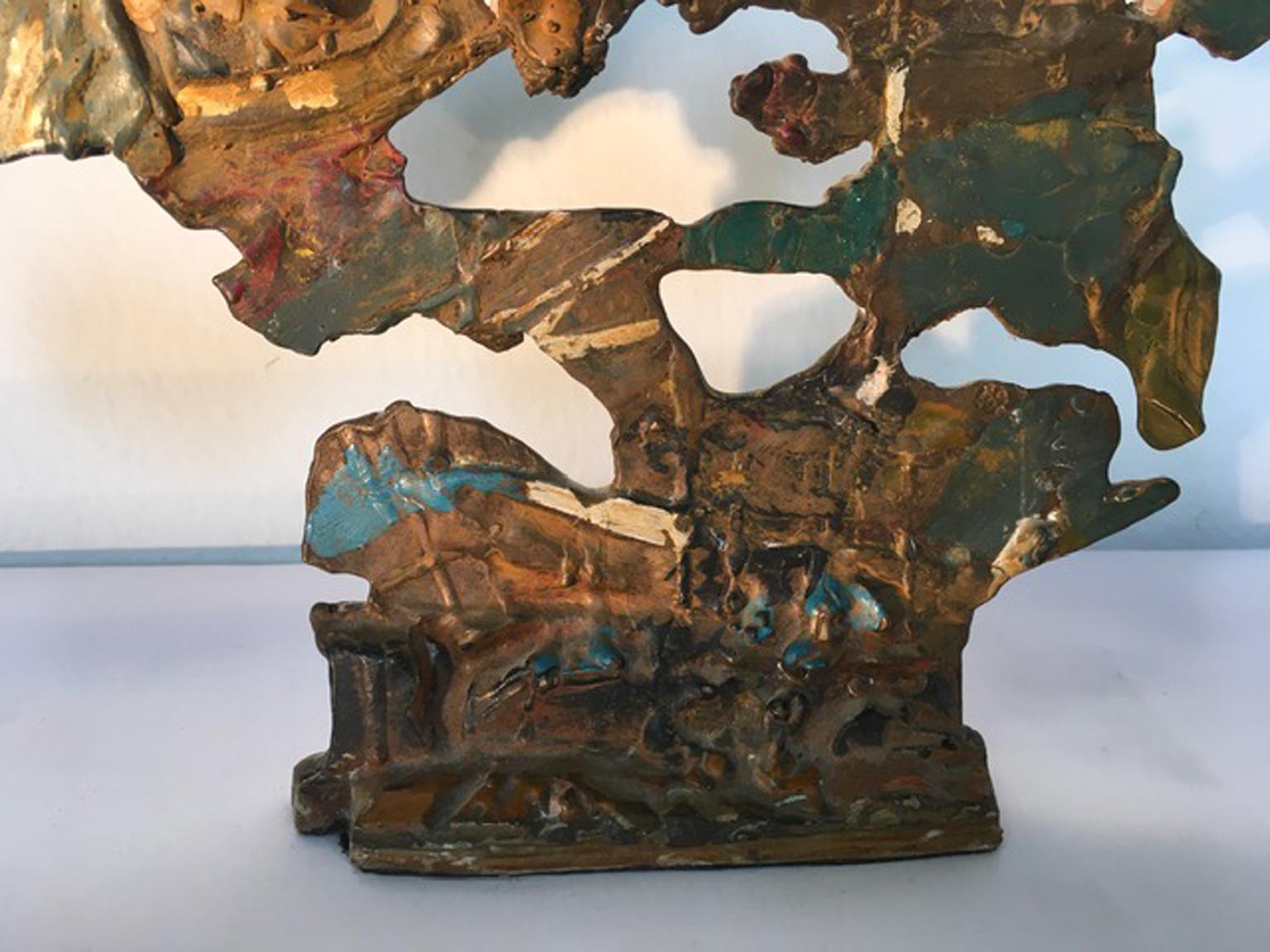 Sculpture en bronze abstrait postmoderne italienne, 1985 en vente 3
