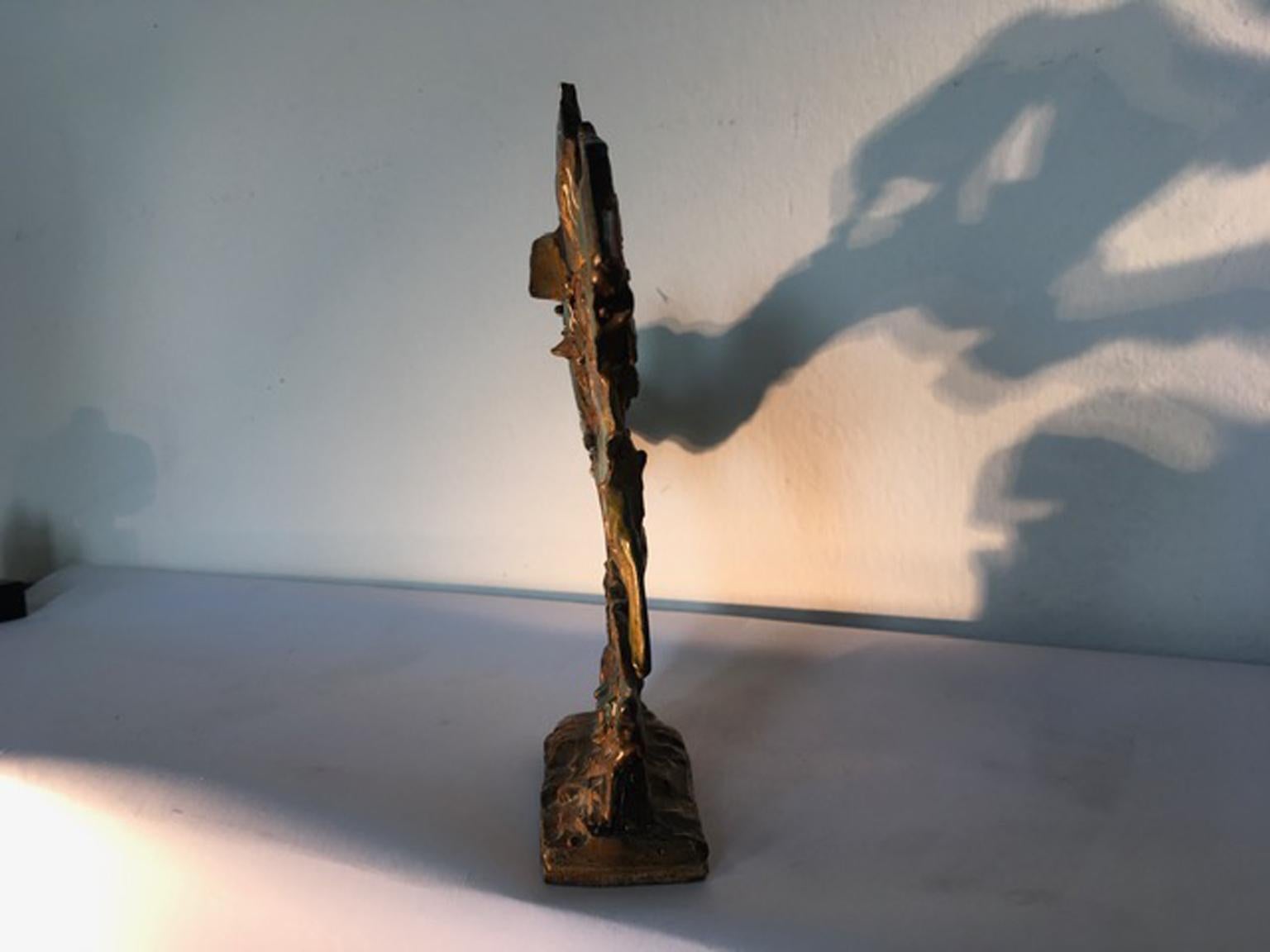 Italy 1985 Postmodern Abstract Bronze Sculpture For Sale 8