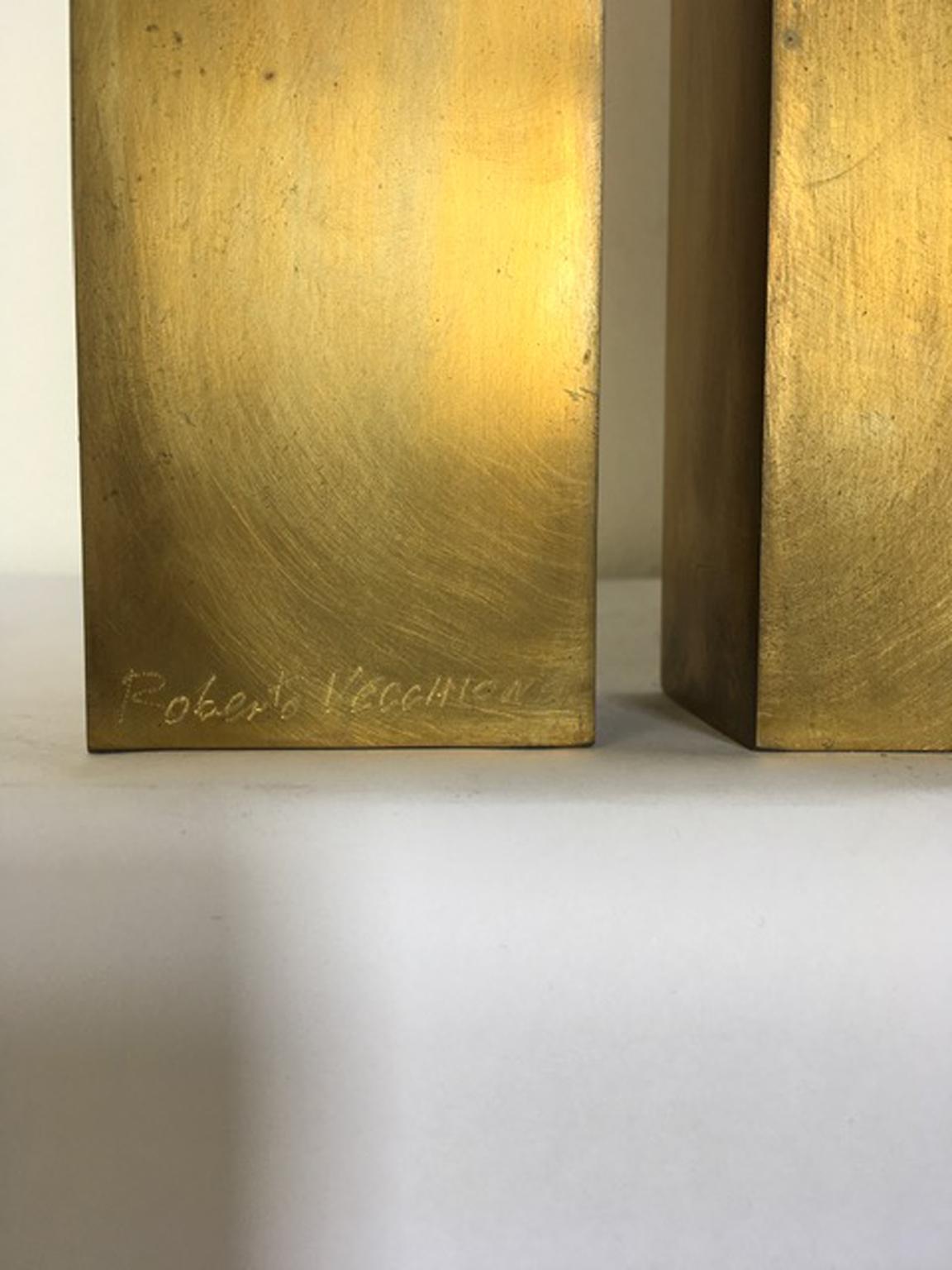 Italy 1998 the Skyscrapers Brass Abstract Sculpture For Sale 11