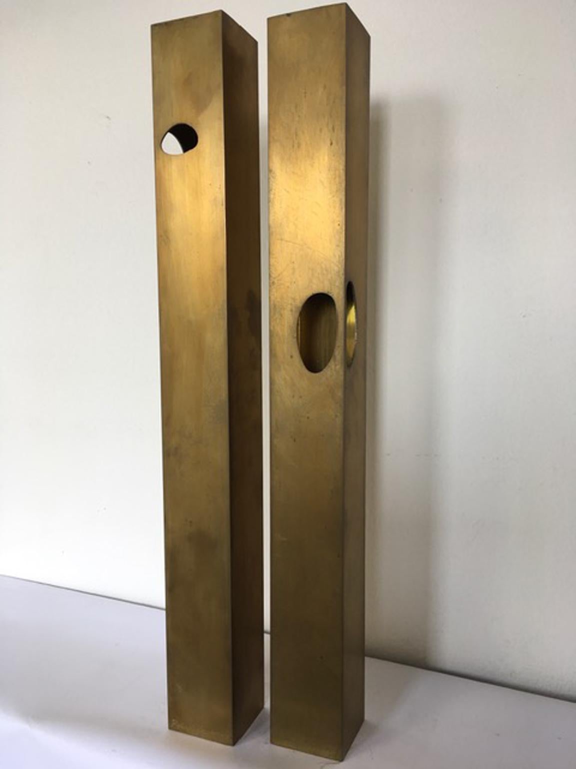 Italy 1998 the Skyscrapers Brass Abstract Sculpture In Good Condition For Sale In Brescia, IT