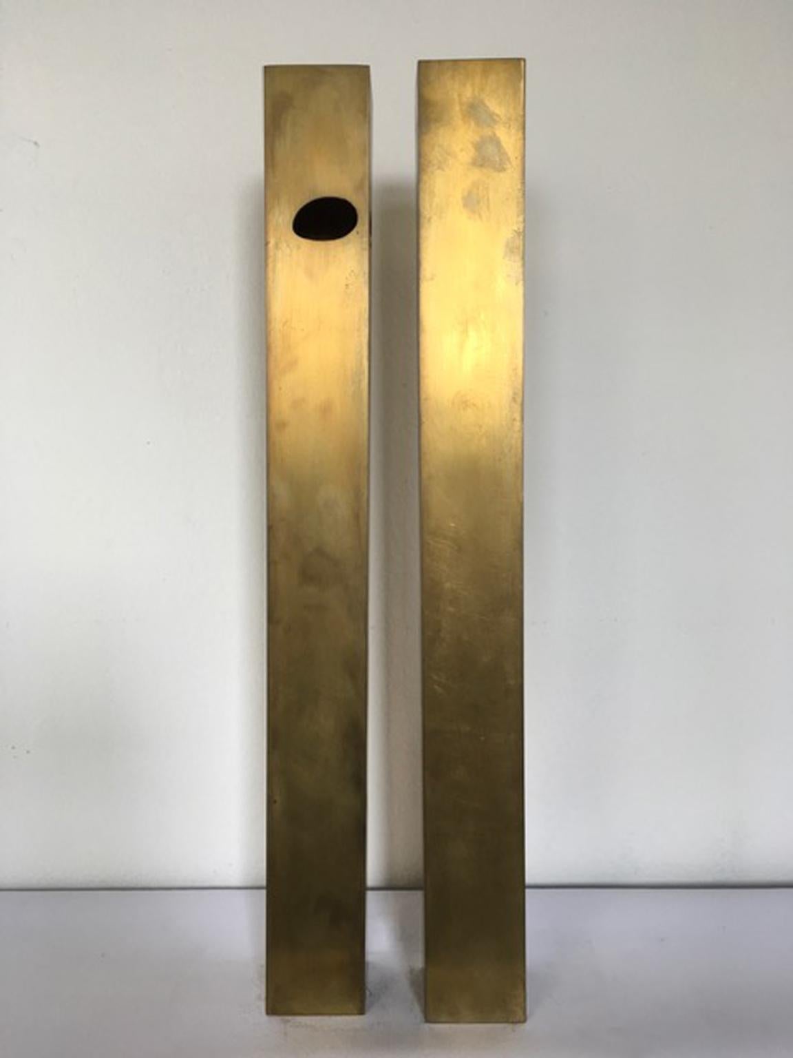 Late 20th Century Italy 1998 the Skyscrapers Brass Abstract Sculpture For Sale
