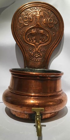 Italy 19th Century Kitchen Copper Wall Planter Pot