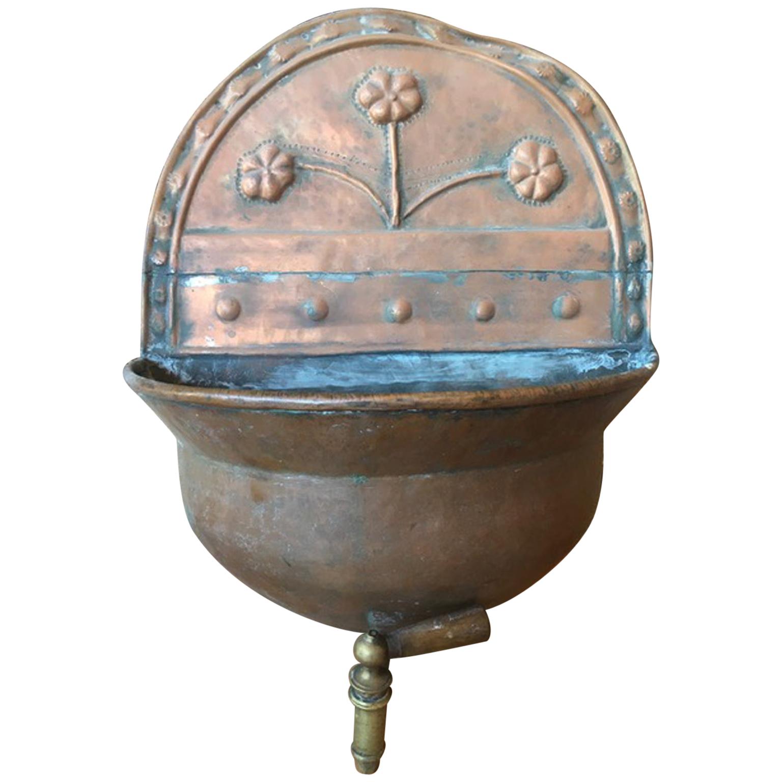 Italy 19th Century Kitchen Copper Wall Planter Pot