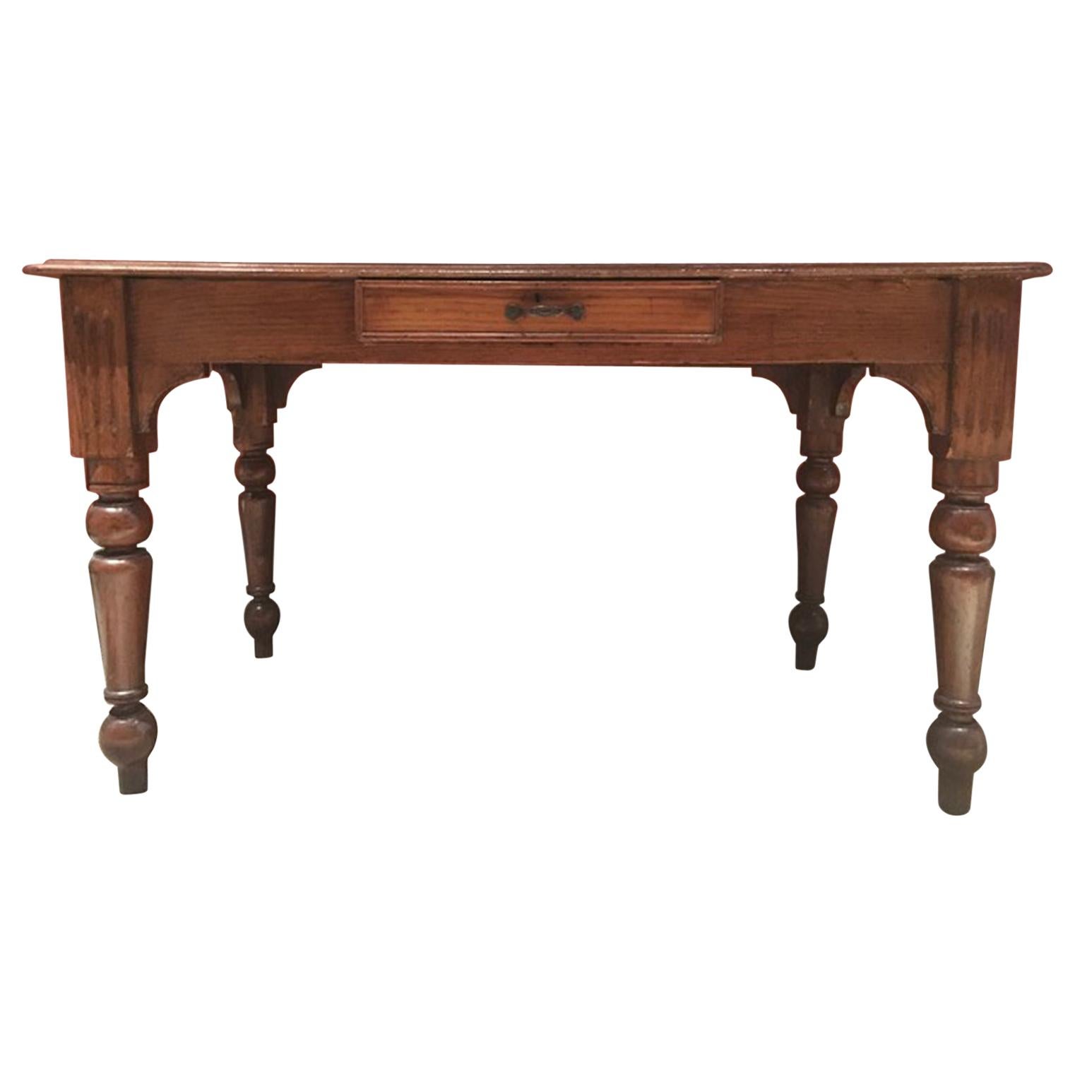 Italy  Mid-19th Century Kitchen Pinewood Dining Table For Sale