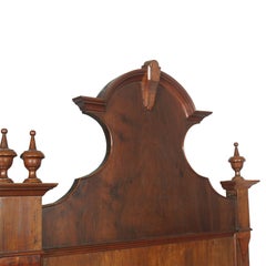 Italy 19th Century Majestic Double Bed in Walnut Restored and Polished to Wax