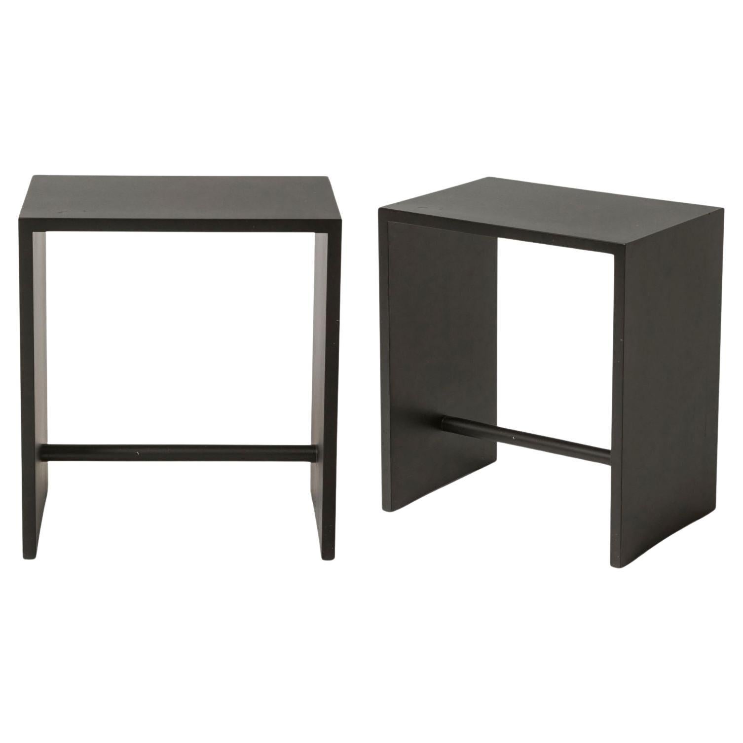 Italy 2010 Pair of Zonatta Ebonized Table Stools