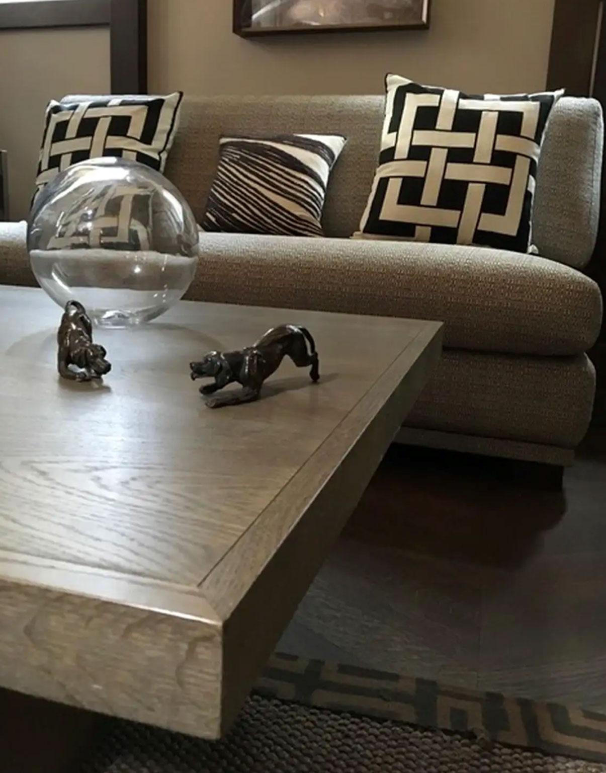 Hand-Crafted Italy 21st Century Coffee Table in Grey Oakwood Rectangular For Sale