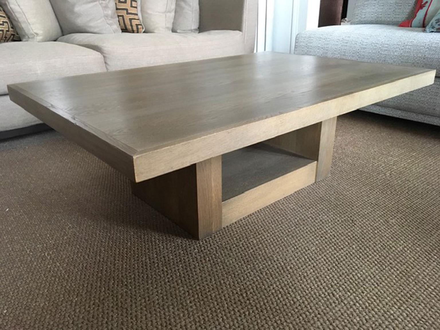 Contemporary Italy 21st Century Coffee Table in Grey Oakwood Rectangular For Sale