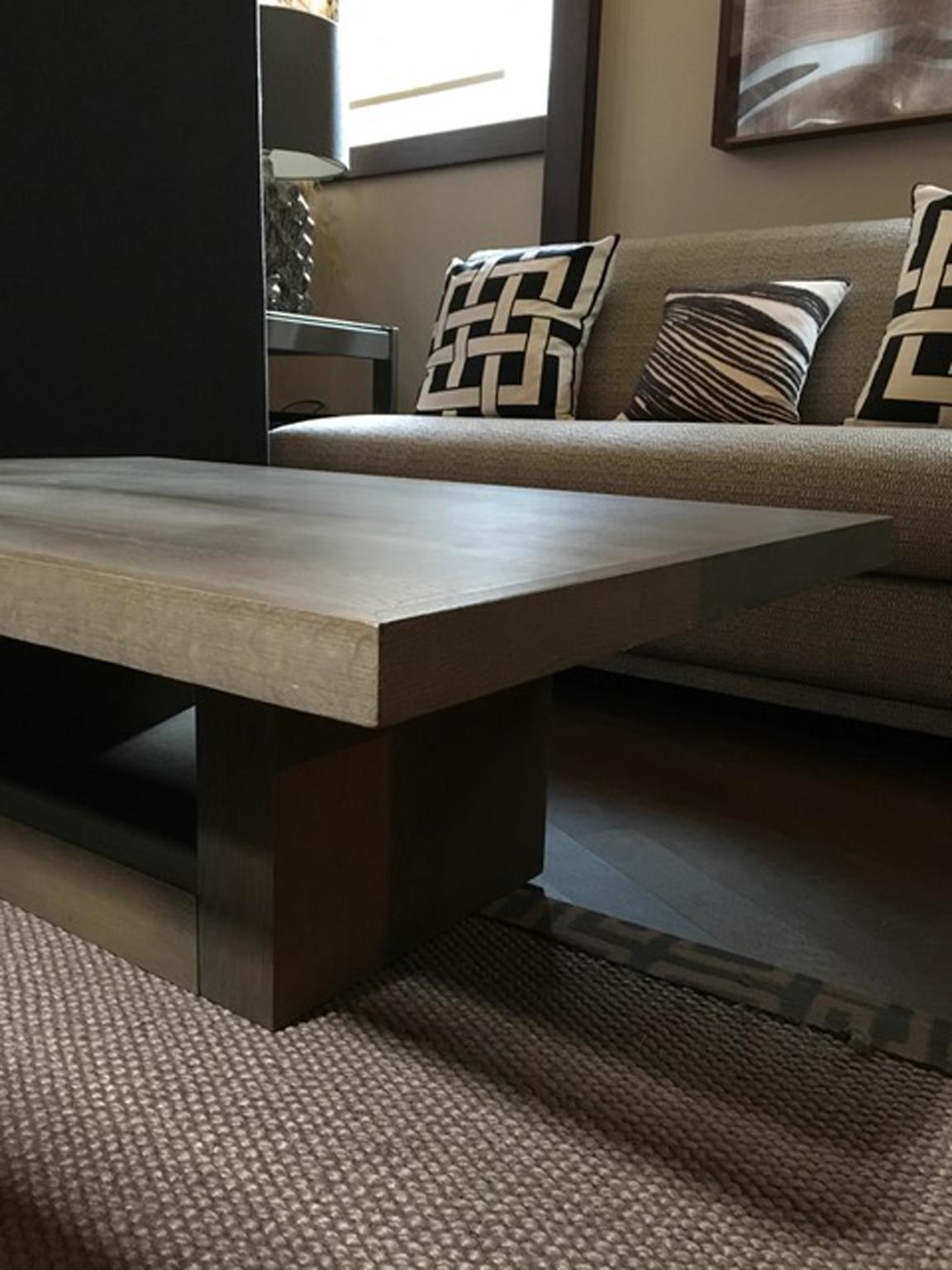 Table basse italienne du 21e siècle en bois de chêne gris,  Rectangulaire en vente 10