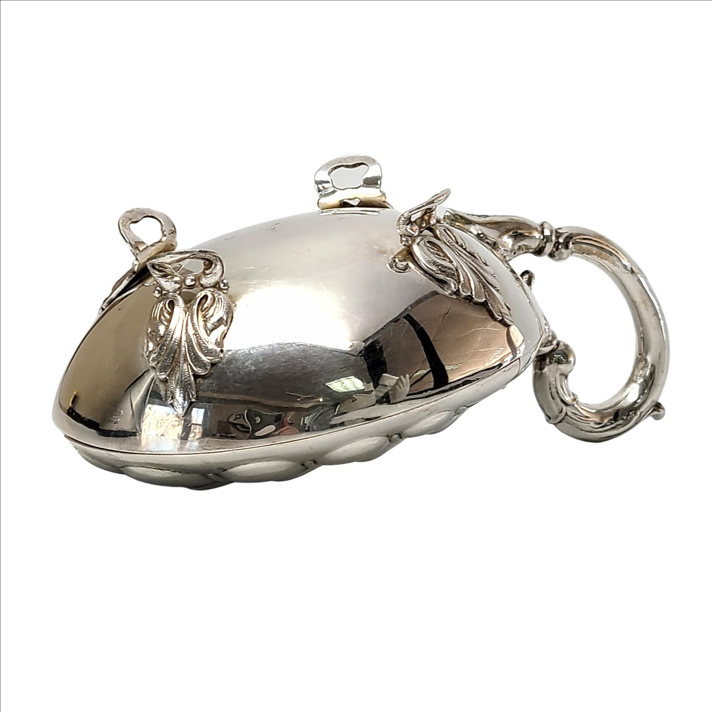 Italy 800 Silver Stancampiano Shell Sugar Bowl and Spoon In Good Condition For Sale In Washington Depot, CT