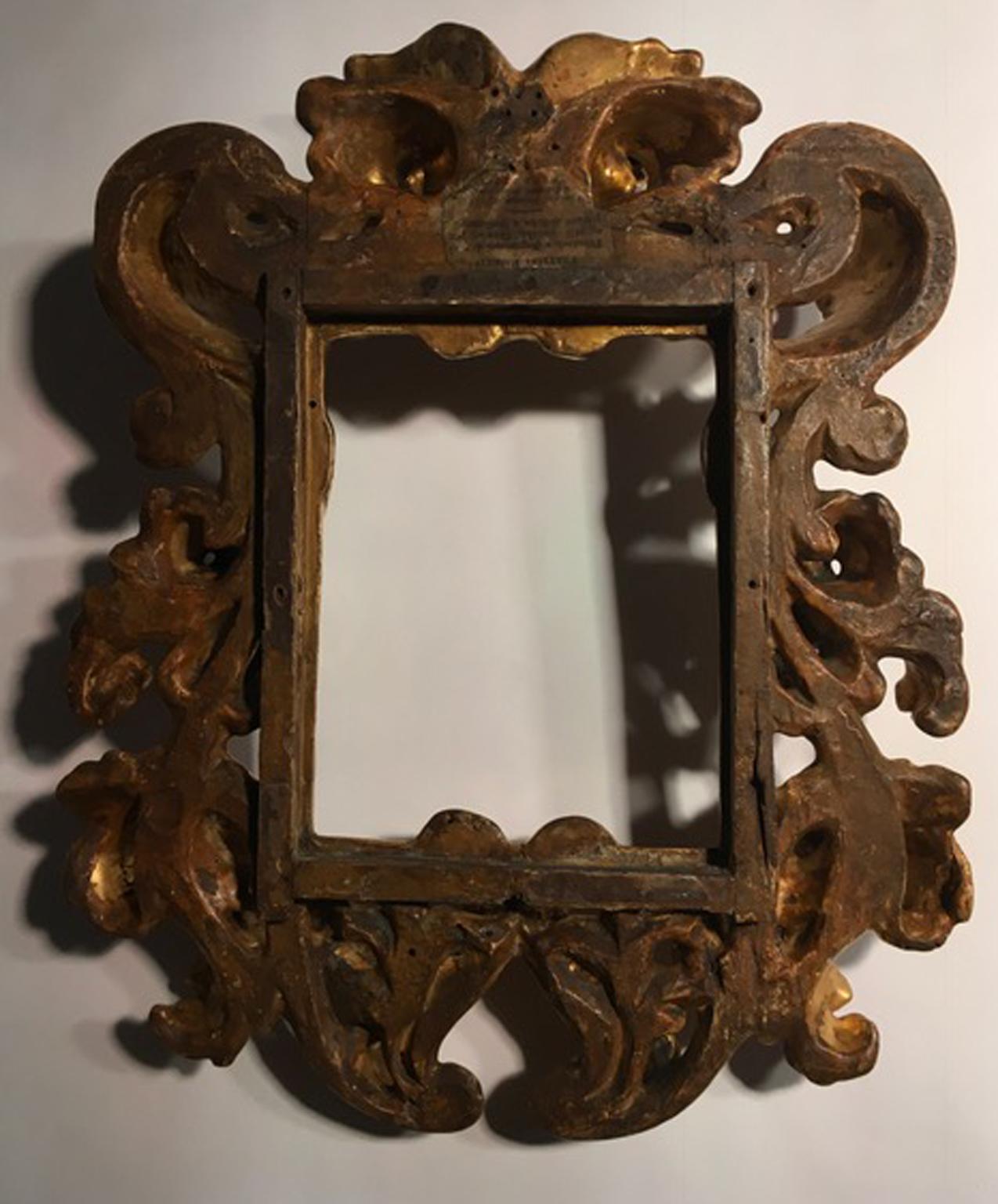 Italy 18th Century Golden Wood Frame in Tuscany Late Renaissance Style Florence 8