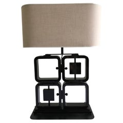 Italien Mid-Century Modern Design Schwarznuss Tischlampe