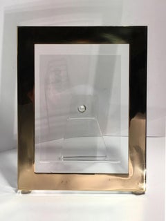 Italia Marco de latón y plexiglás Estilo de diseño de mediados de siglo, producto contemporáneo
