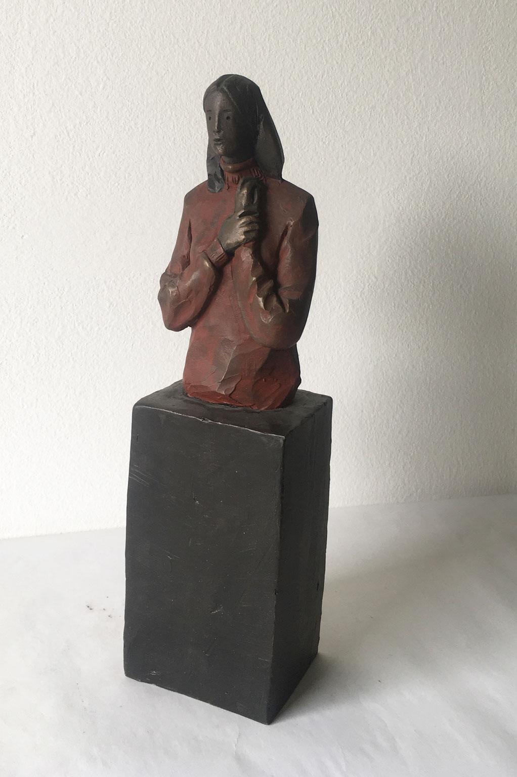 Italian Italy Bronze Cast Figurine Sculpture by Aron Demetz Verso te For Sale