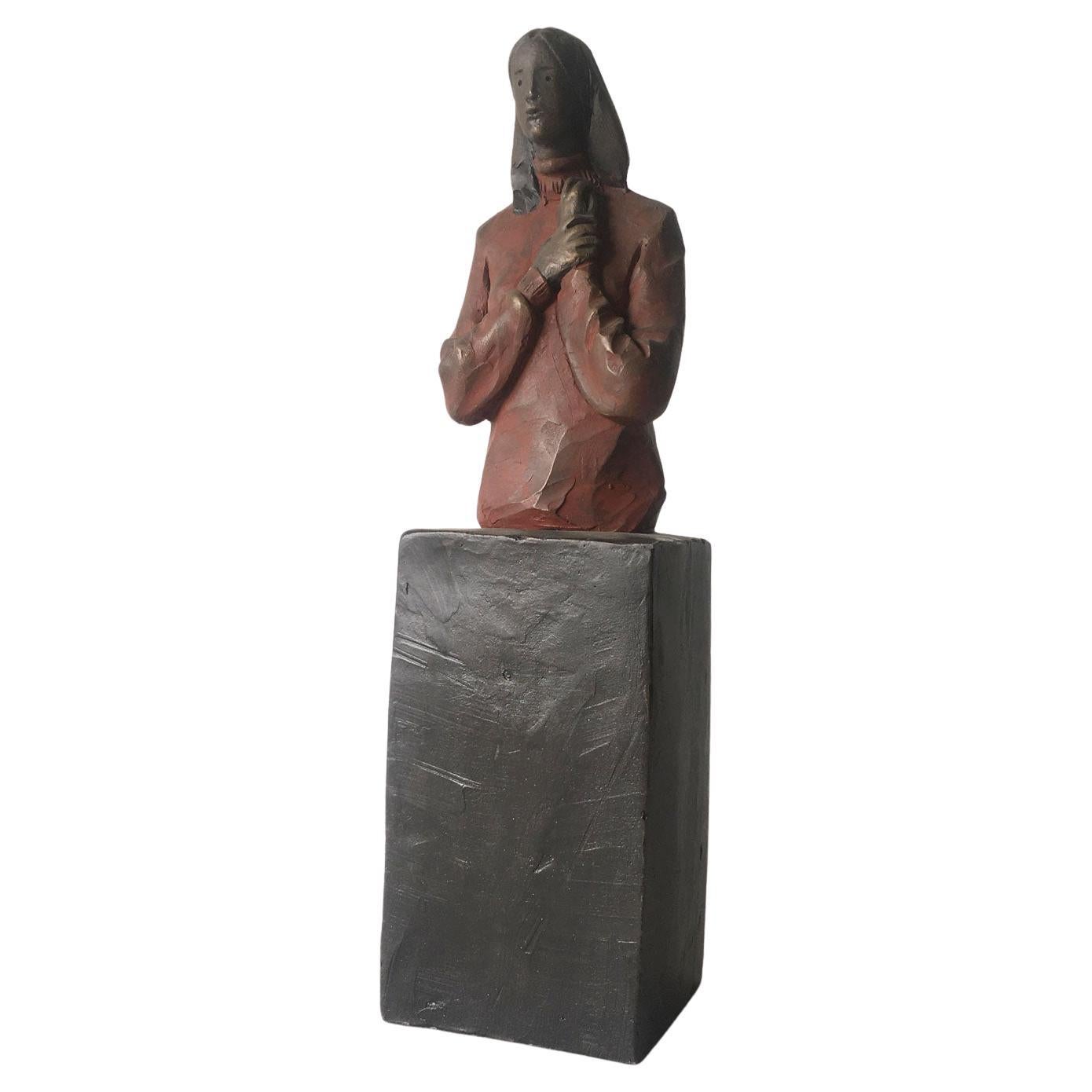 Italy Bronze Cast Figurine Sculpture by Aron Demetz Verso te For Sale
