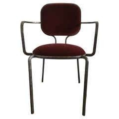 Italia Sillón de metal bruñido y terciopelo by Ghidini 1961