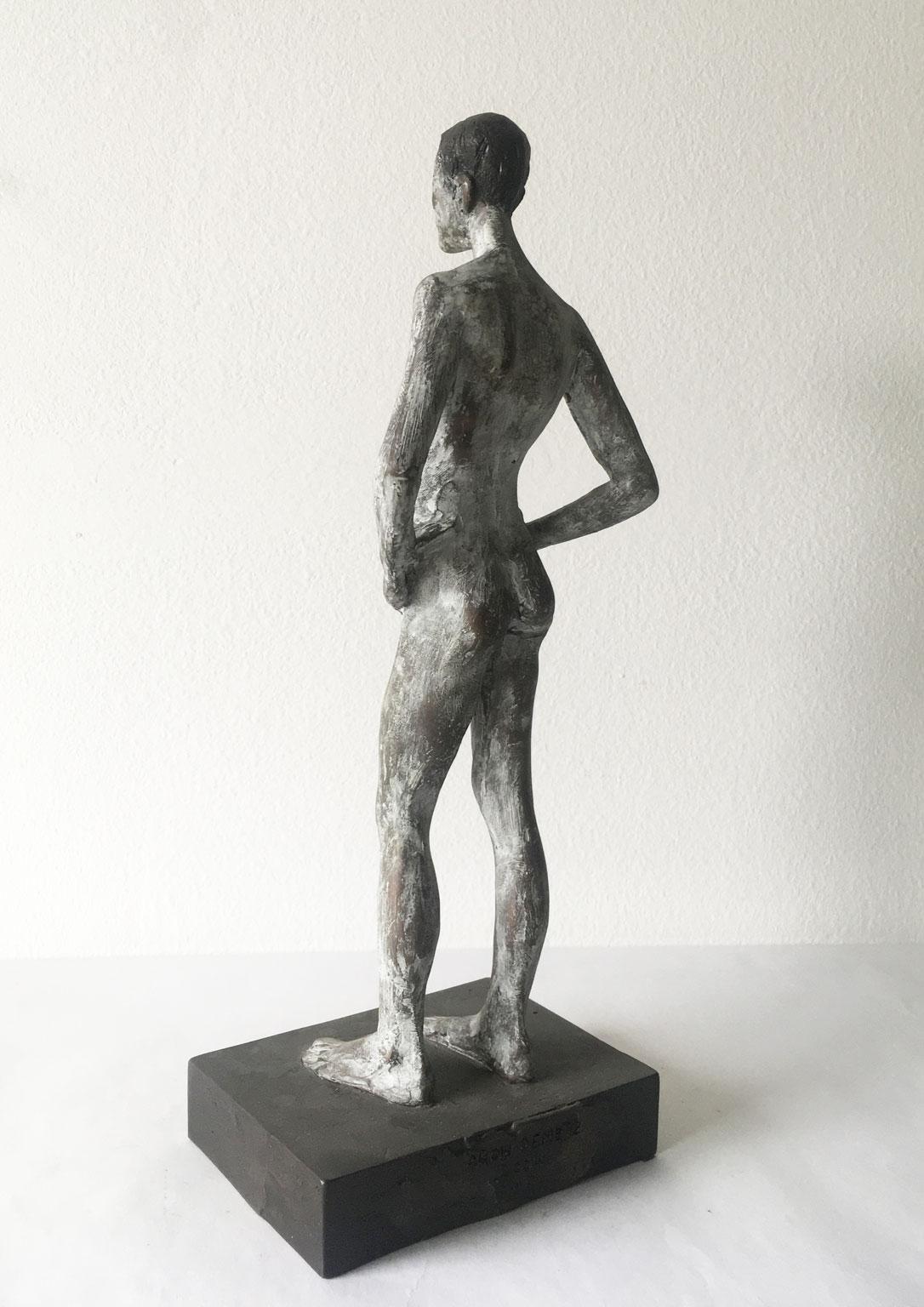 Italy Cast Bronze Figurine Man Sculpture by Aron Demetz Title Ricordo For Sale 4