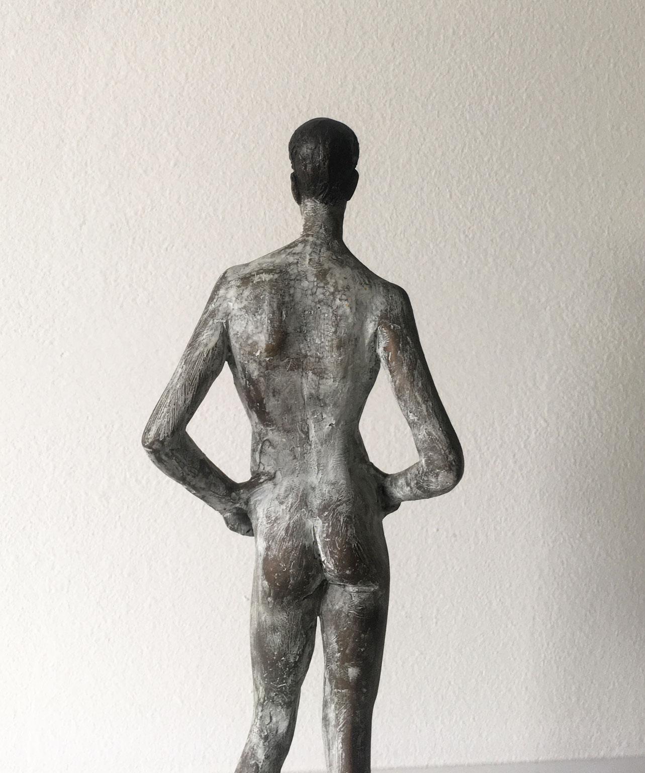 Italy Cast Bronze Figurine Man Sculpture by Aron Demetz Title Ricordo For Sale 6