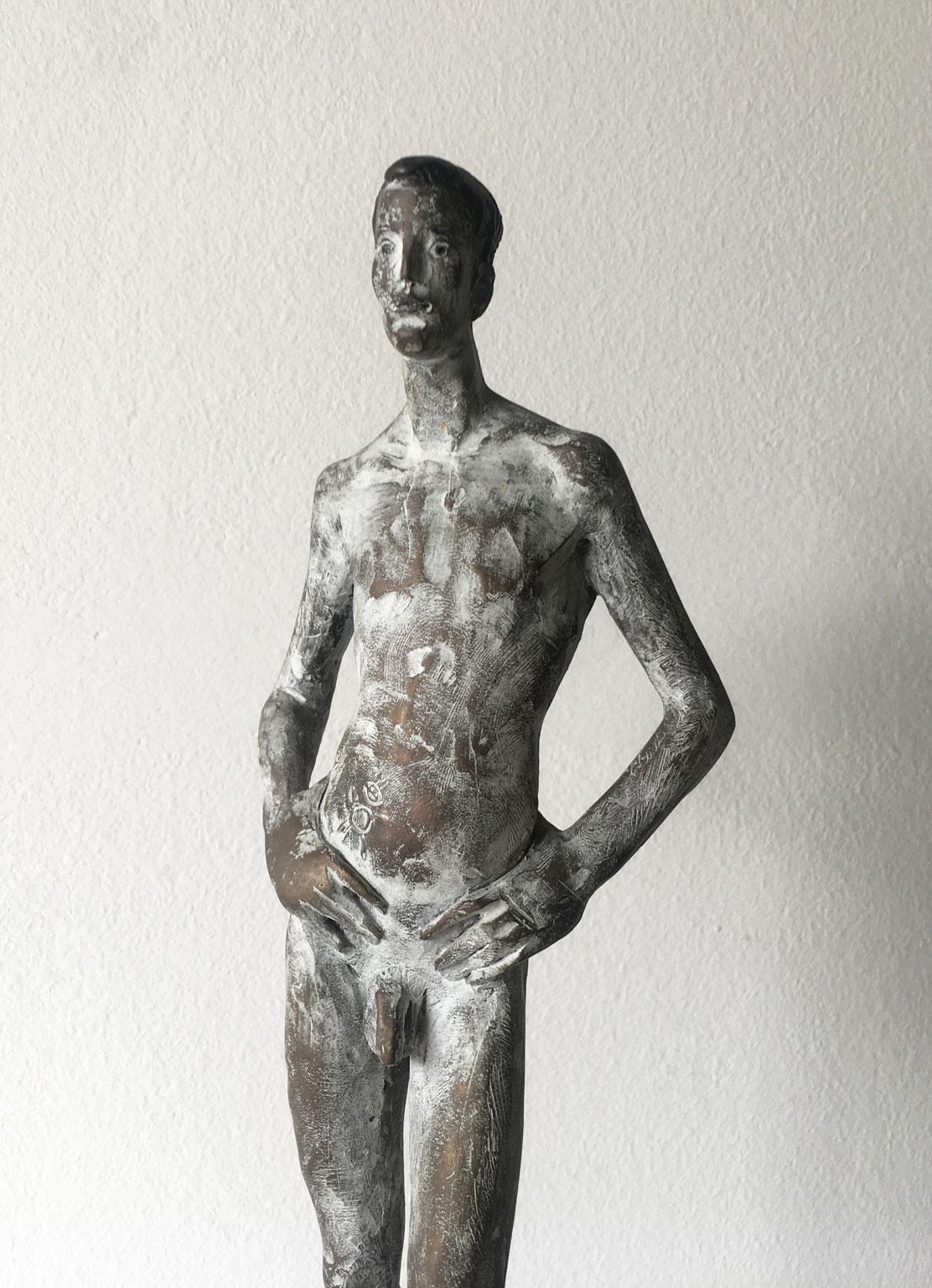 Italy Cast Bronze Figurine Man Sculpture by Aron Demetz Title Ricordo In Good Condition For Sale In Brescia, IT