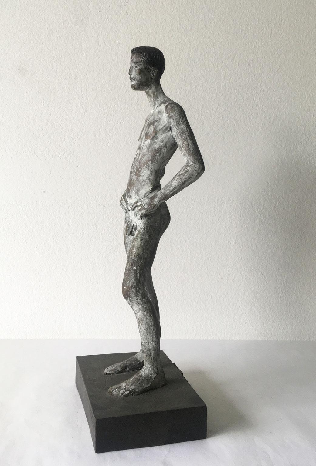 Italy Cast Bronze Figurine Man Sculpture by Aron Demetz Title Ricordo For Sale 3