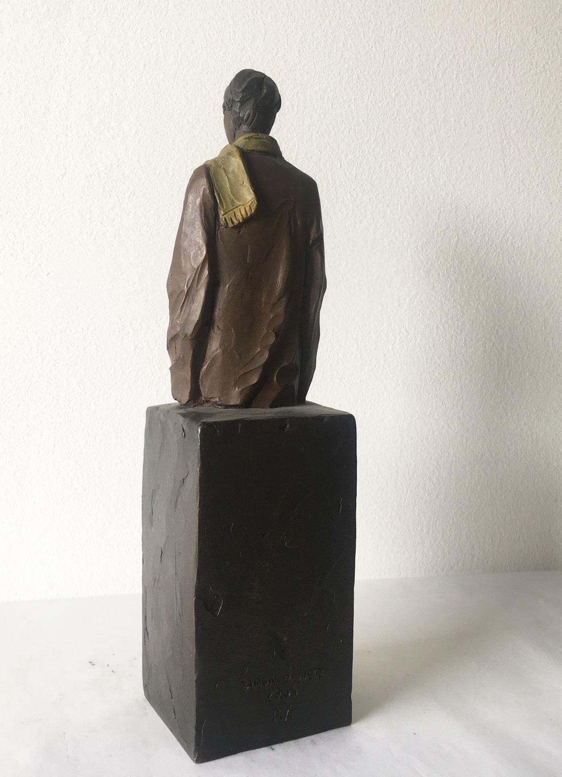 Italy Cast Bronze Man Figurine Sculpture by Aron Demetz  Il grande freddo For Sale 5