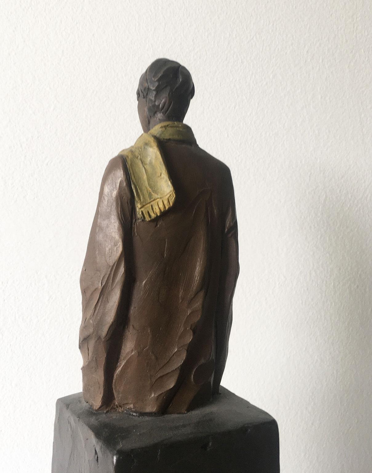 Italy Cast Bronze Man Figurine Sculpture by Aron Demetz  Il grande freddo For Sale 6