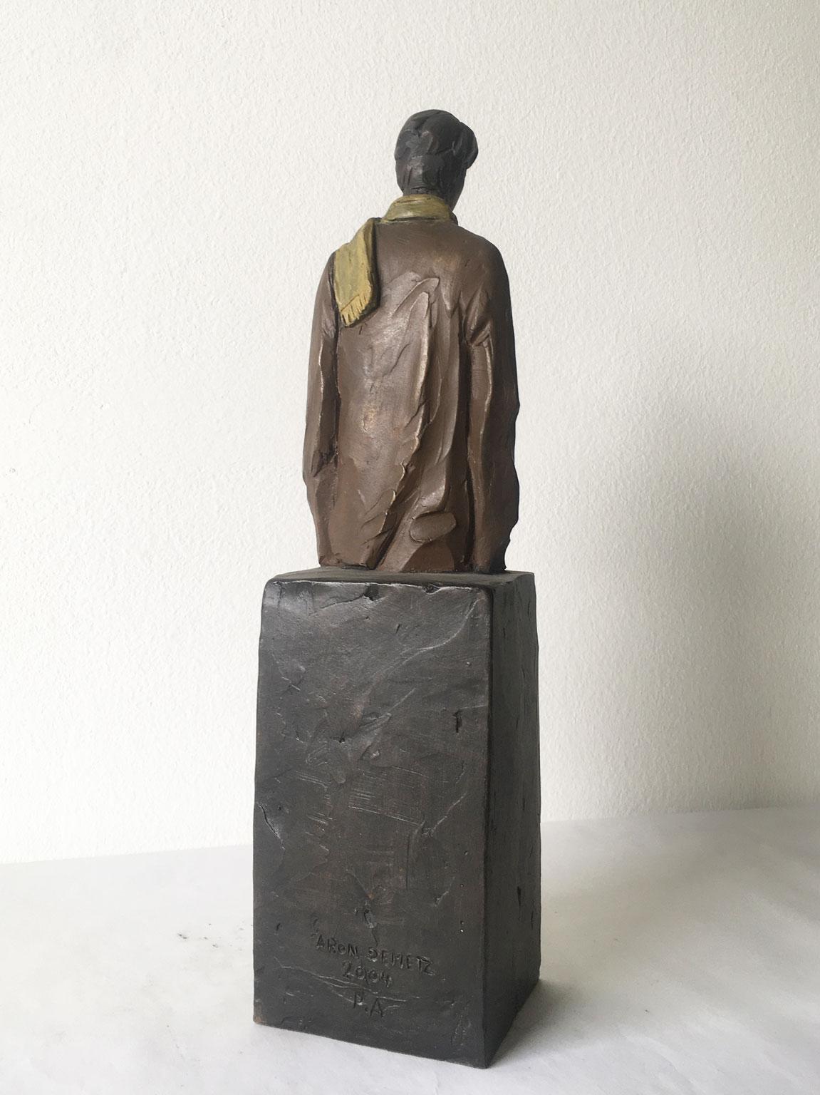 Italy Cast Bronze Man Figurine Sculpture by Aron Demetz  Il grande freddo For Sale 7