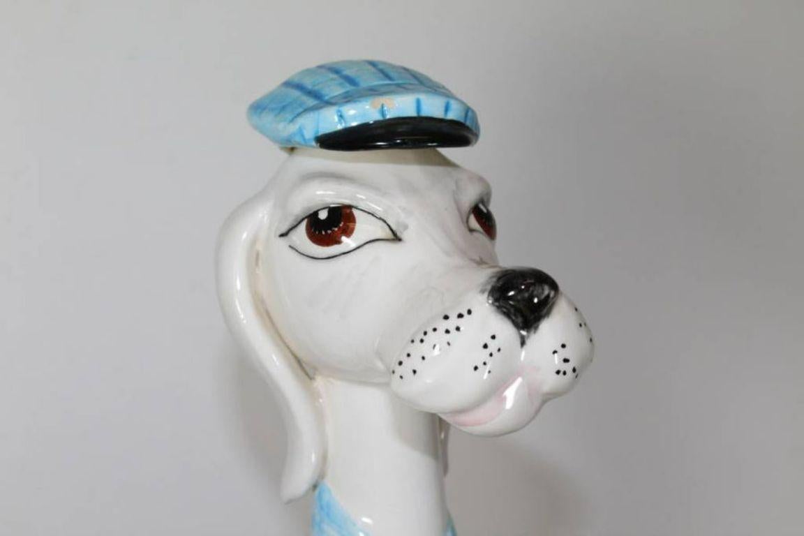 Vintage Hund Figur Keramik, 1960er Jahre

Zusätzliche Informationen: 
Abmessungen: 20 B x 40 H cm 
Zustand: In gutem Zustand
