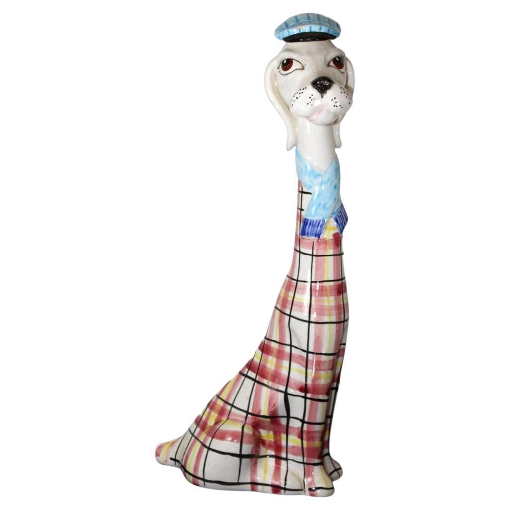 Italie - Figurine de chien en céramique vintage, années 1960