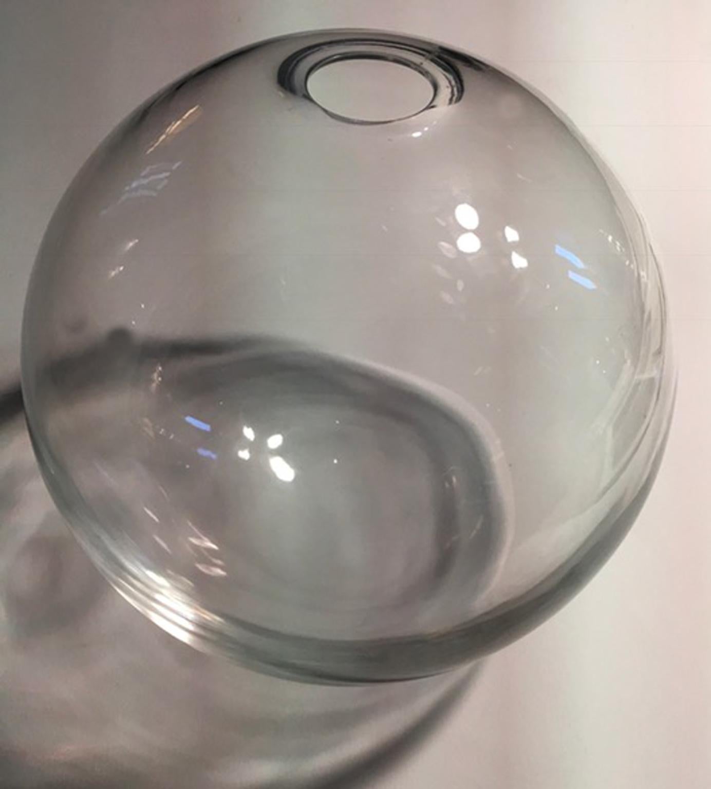 Italy Clear Sphere Glass Minimalist Style Contemporary Decorative Object For Sale 9