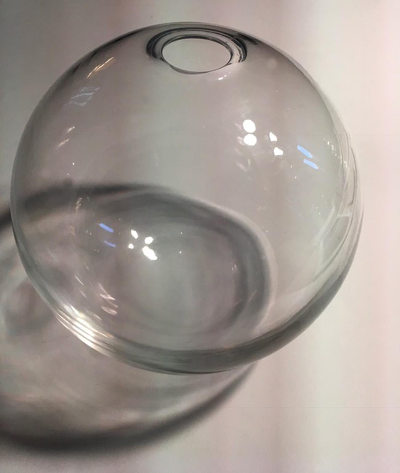 Italy clear sphere glass minimalist style contemporary decorative object.

   