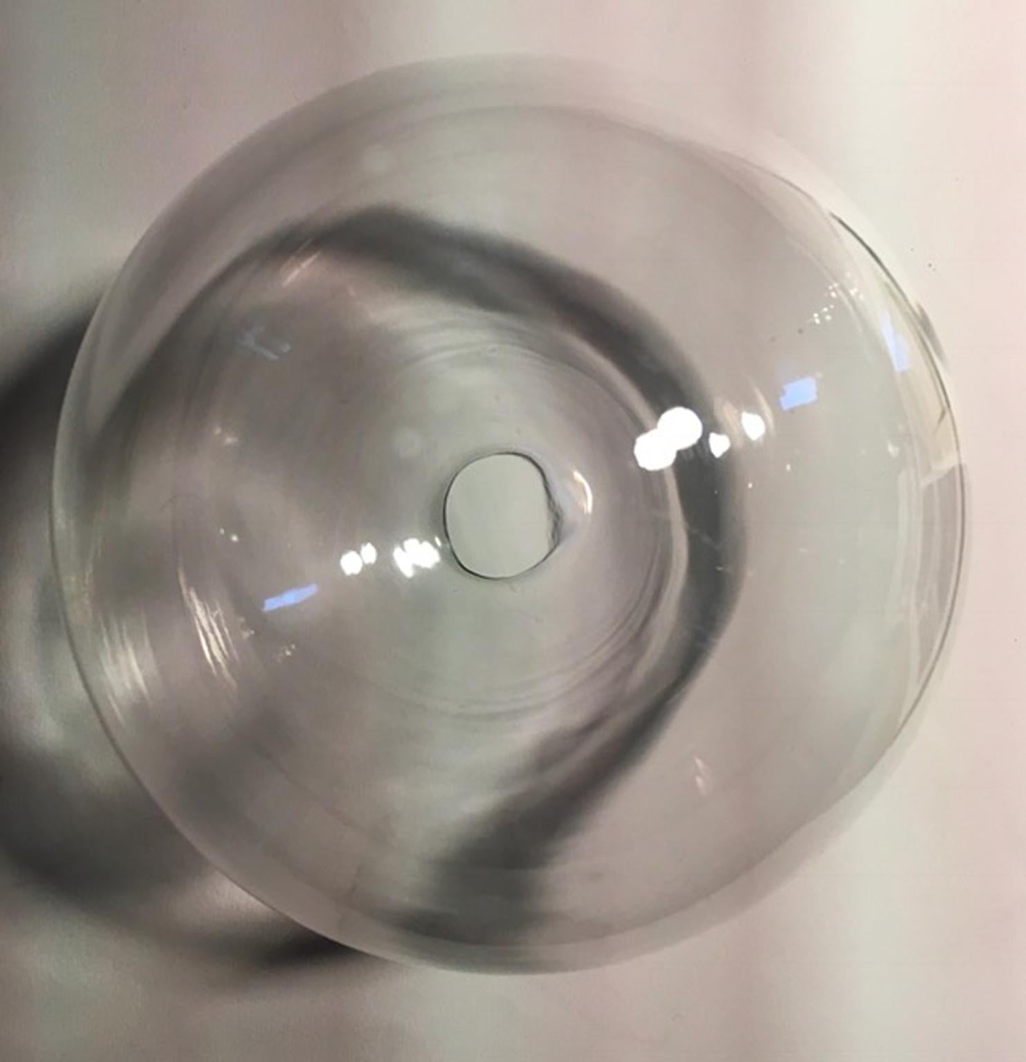 Italy Clear Sphere Glass Minimalist Style Contemporary Decorative Object In Excellent Condition For Sale In Brescia, IT