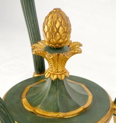 Italy Decorative Carved Painted 28" Round Glass Top Gueridon Lamp Center Table